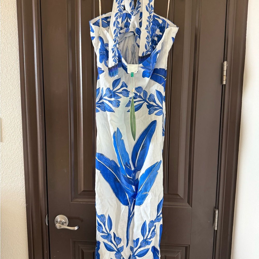 FARM Rio Blue and White Midi Dress - Picture 7 of 11